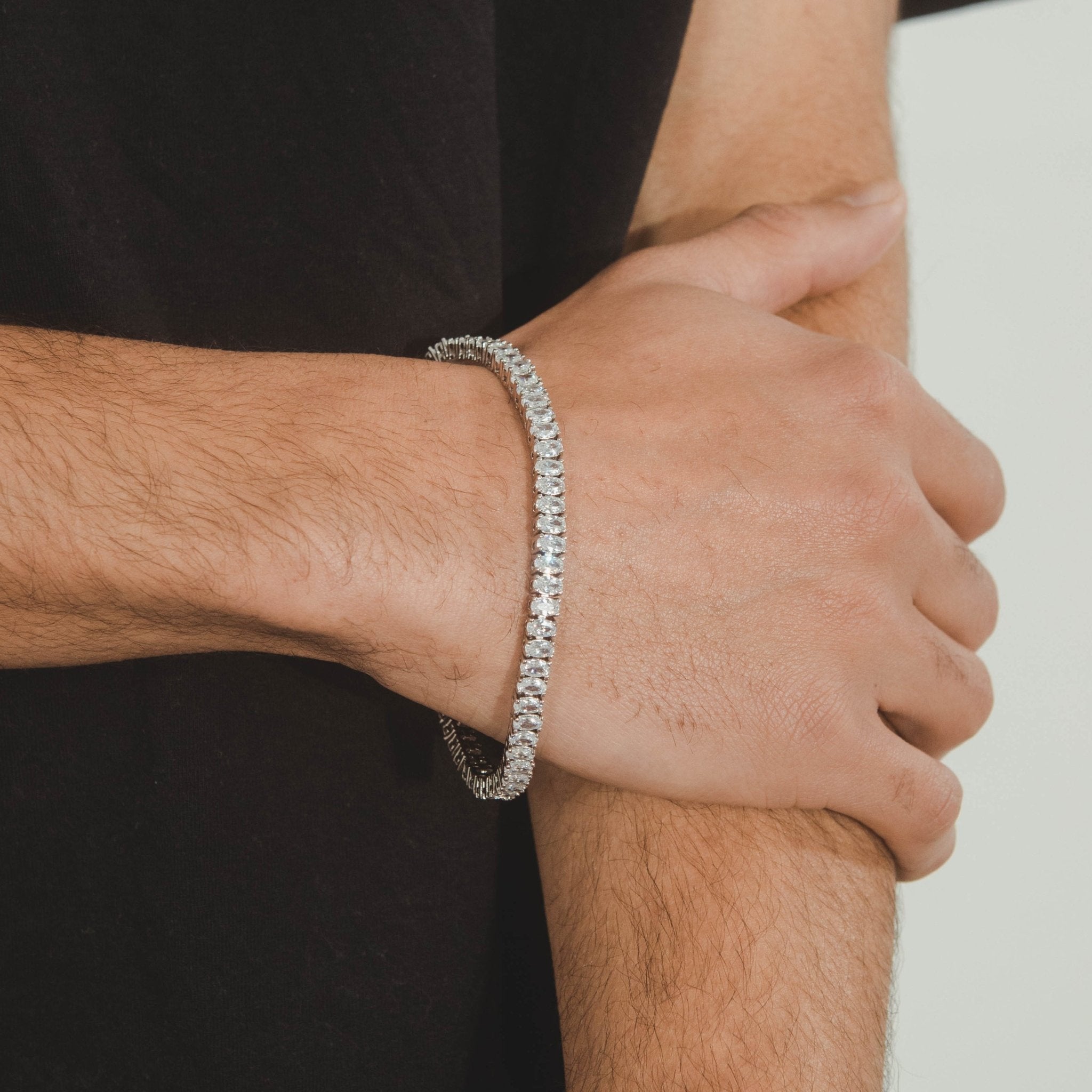 5mm Oval Tennis Bracelet - White Gold - Cernucci
